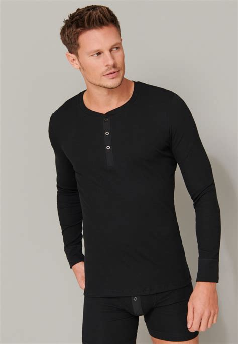 Herren Schwarz Langarm shirts 